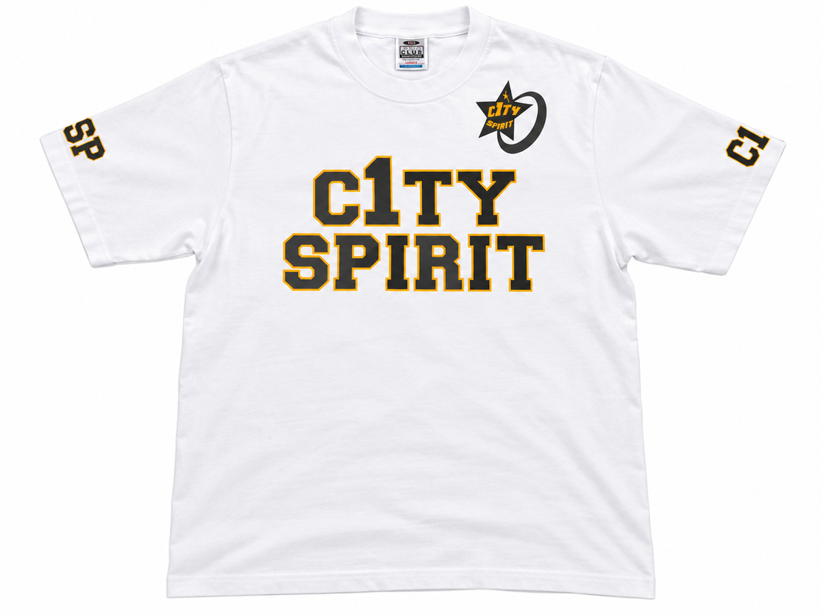 C1TY Spirit White and Navy Tee