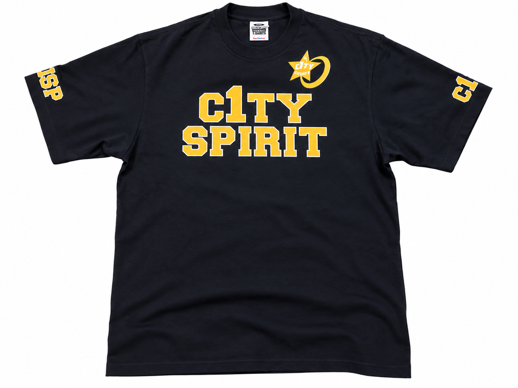 C1TY Spirit Navy and Gold Tee
