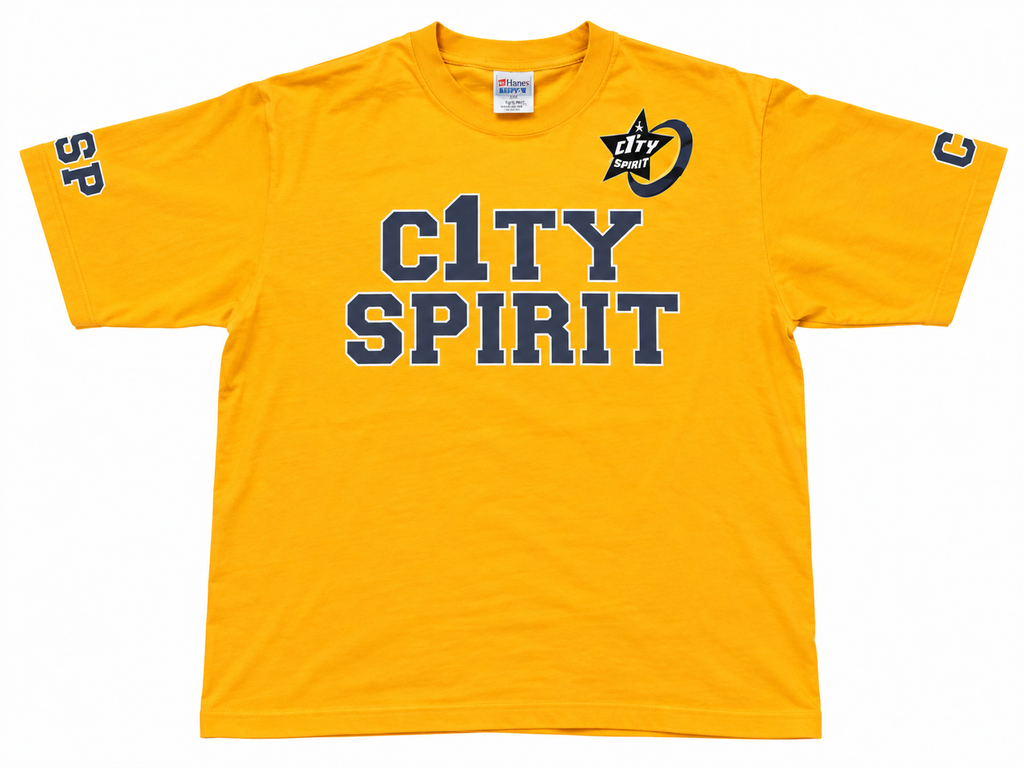 C1TY Spirit Tee Gold and Navy